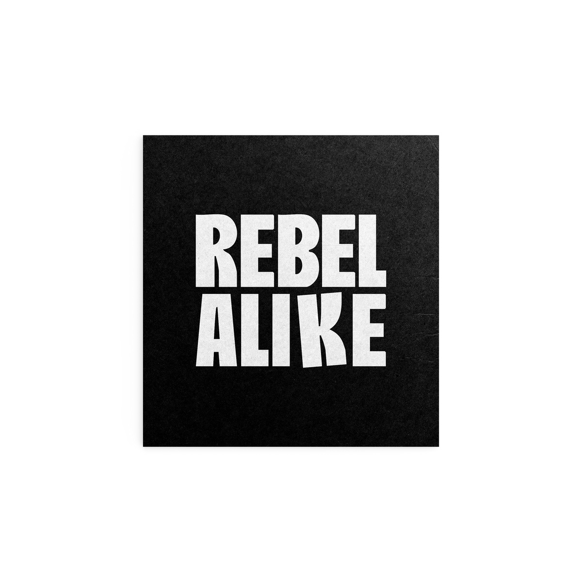 Rebelalike logo, black and white