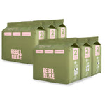 Six packs of Rebelalike bamboo diapers, size 2
