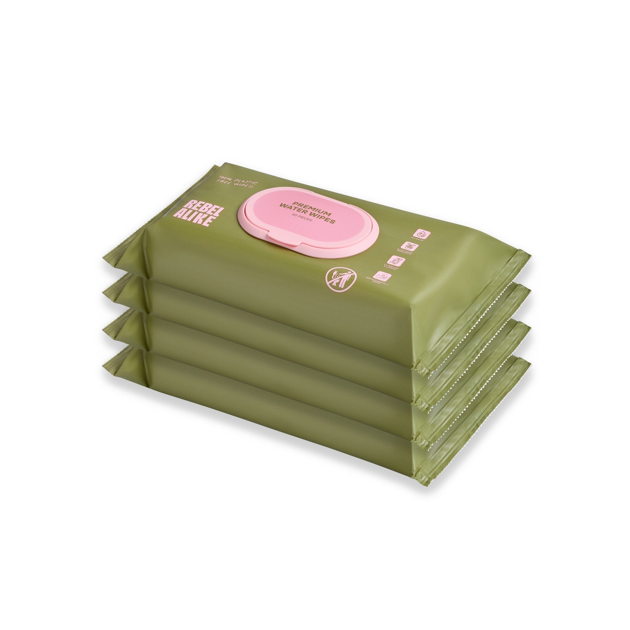 Rebelalike natural baby wipes, 4-pack